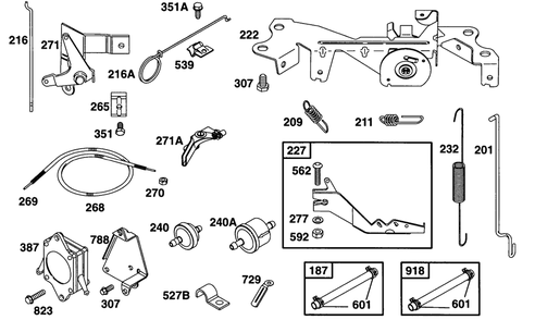 Controls Diagram and Parts List for 290777-0033-XX  Briggs and Stratton Engine